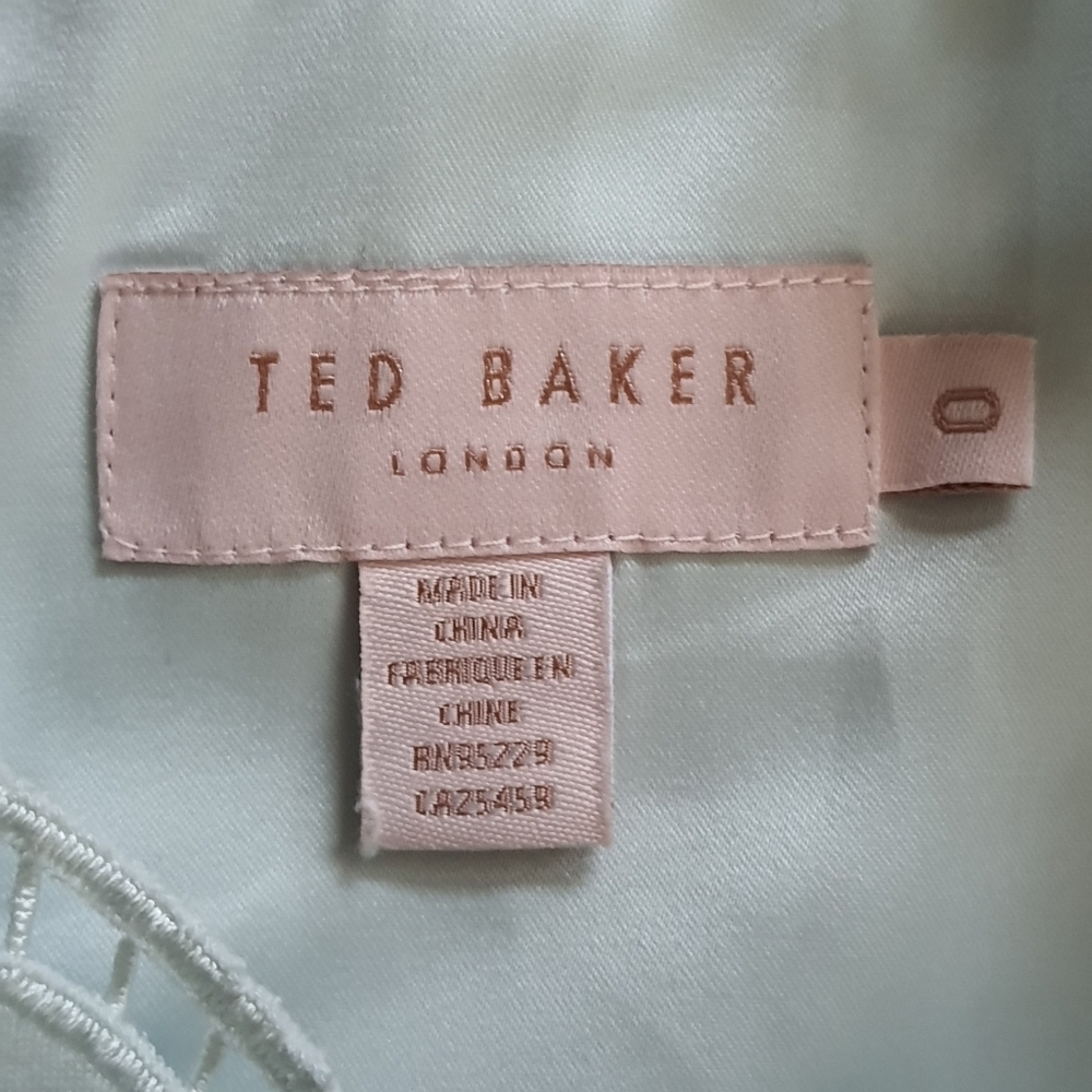 Ted Baker London Embroidered Tiered Skater Dress Ted Size 0 (US 2) Mint Cutwork - Picture 2 of 12